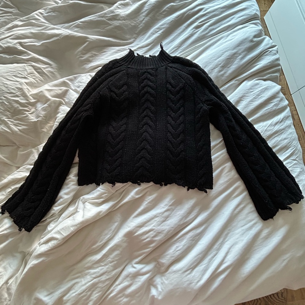 Cotton Candy LA Black Cable Knit Sweater